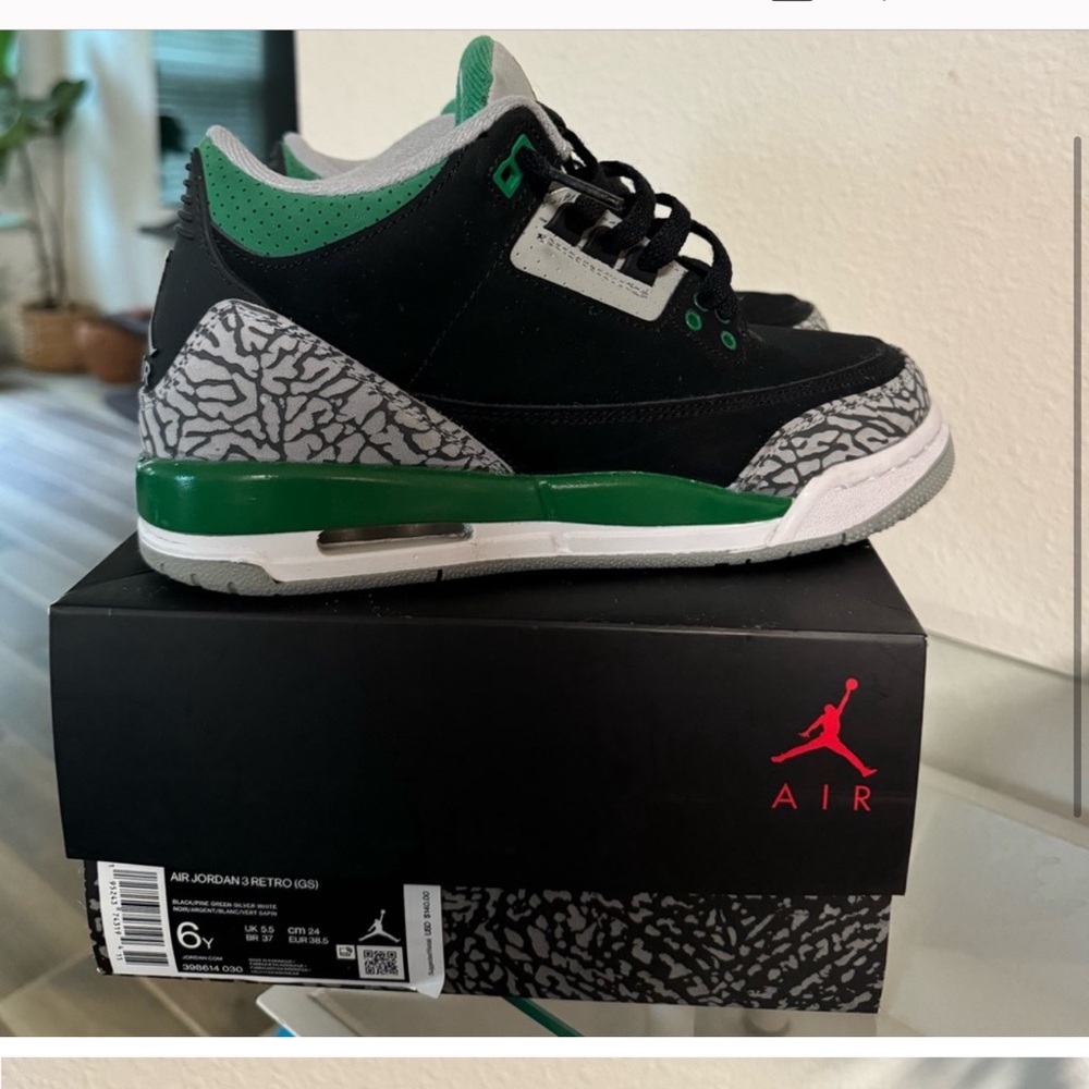 Air Jordan 3 Retro Sneakers - Black and Green